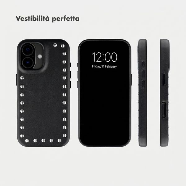 Selencia Cover posteriore Studs con MagSafe Apple iPhone 16 - Velvet Black