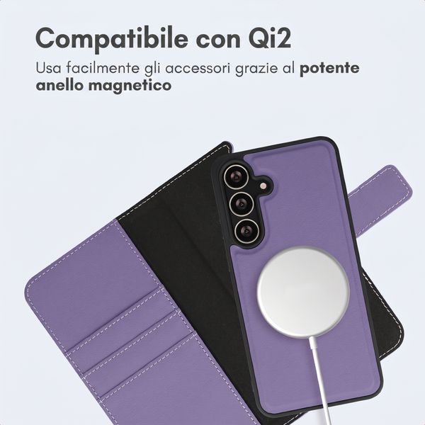 imoshion Cover a libro di lusso 2-in-1 rimovibile Samsung Galaxy S25 FE - Viola