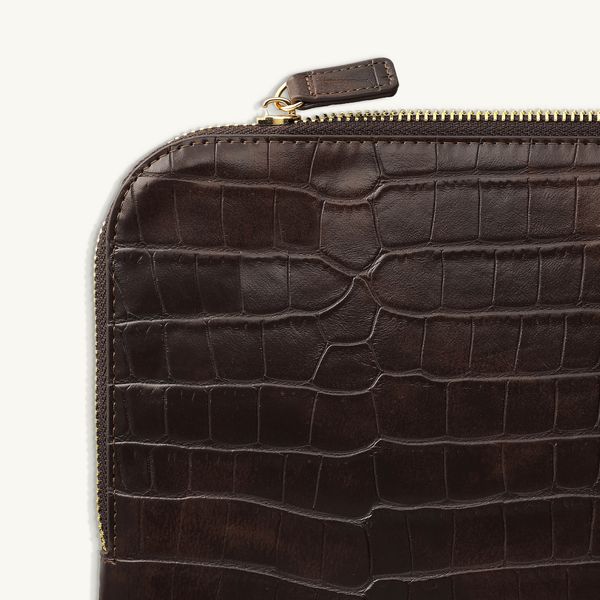 Selencia Cover per laptop Croco 13 pollici - Choco Brown