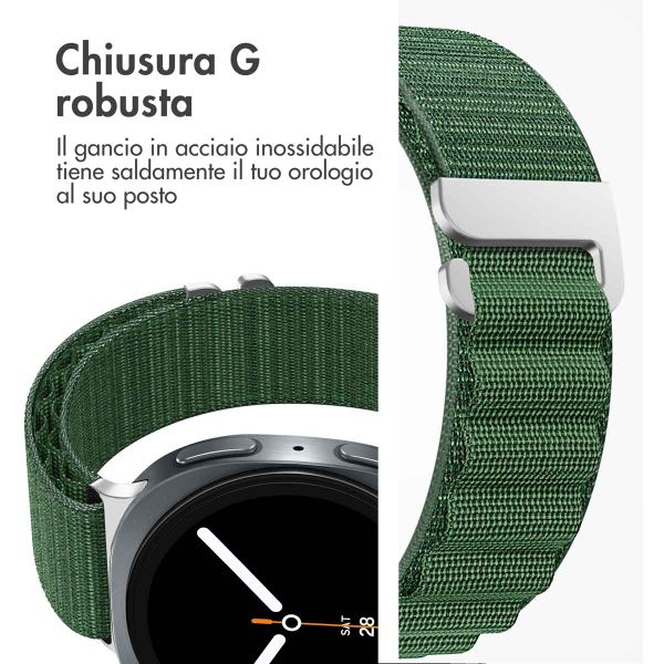 imoshion Cinturino in nylon Alpine Samsung Galaxy Watch 8 (40/44mm) / Classic (46mm) - Verde scuro