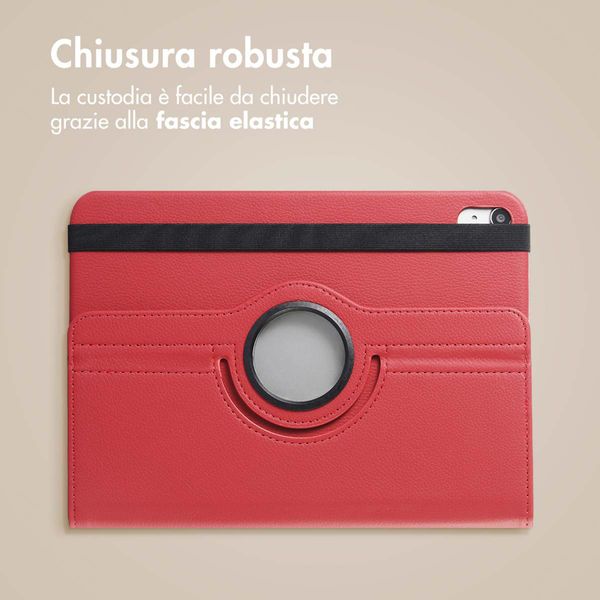 imoshion Cover Girevole a 360° Apple iPad 11 (2025) 11 pollici A16 / iPad 10 (2022) 10.9 pollici - Rosso scuro