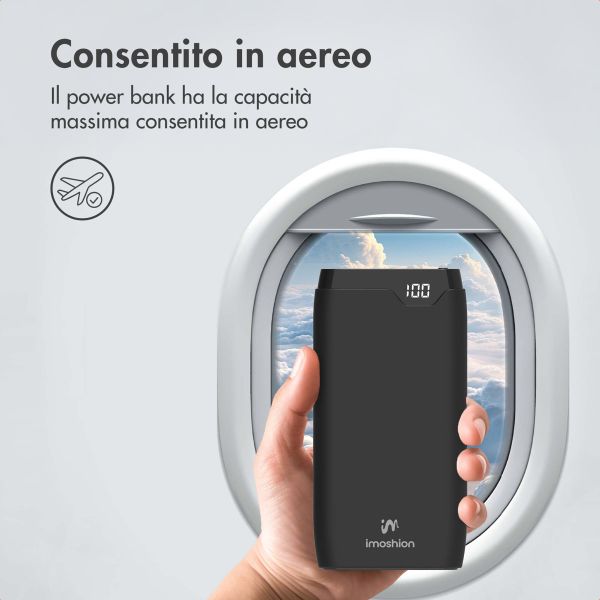 imoshion Powerbank - 27.000 mAh - Quick Charge e Power Delivery - 30W - Nero