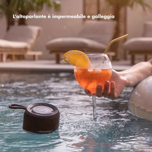 Selencia Altoparlante Bluetooth AquaPlay - Altoparlante wireless - Impermeabile - Nero