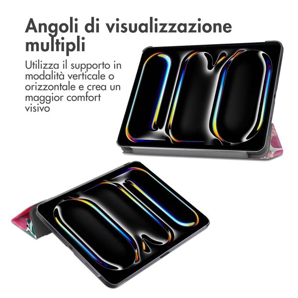 imoshion Cover Trifold Design Apple iPad Pro 11 (2025) M5 / (2024) M4 - Floral Water Color