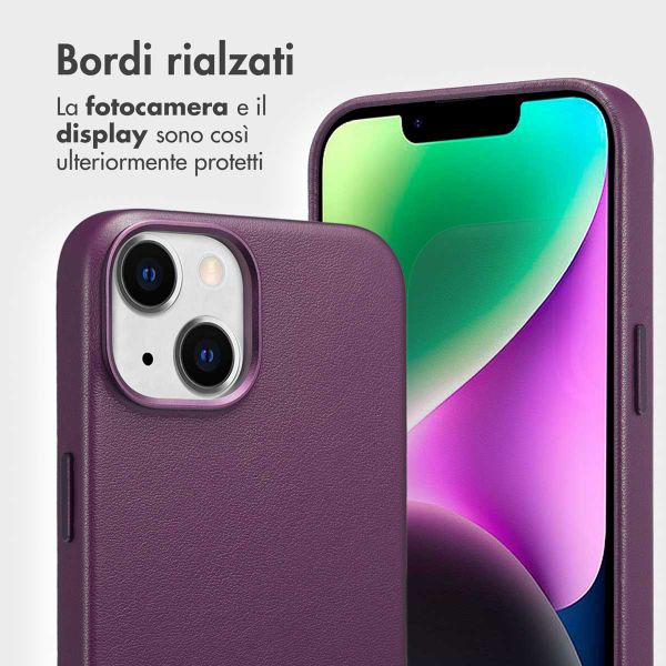 Accezz Cover in pelle 2 in 1 con MagSafe Apple iPhone 14 - Heath Purple