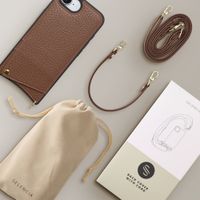 Selencia Cover per telefono Nova con cordino e portacarte Apple iPhone 17e / 16e - Mocha Brown