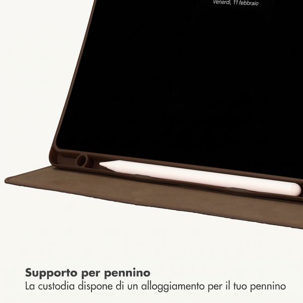 Selencia Custodia a libro Croco Samsung Galaxy Tab A11 Plus / A9 Plus - Choco Brown