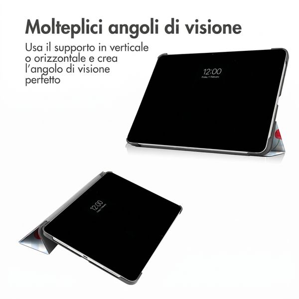 imoshion Cover Trifold Design Apple iPad Air 11 pollici (2026) M4 / (2025) M3 / (2024) M2 / Air 5 (2022) / Air 4 (2020) - Cherry Check