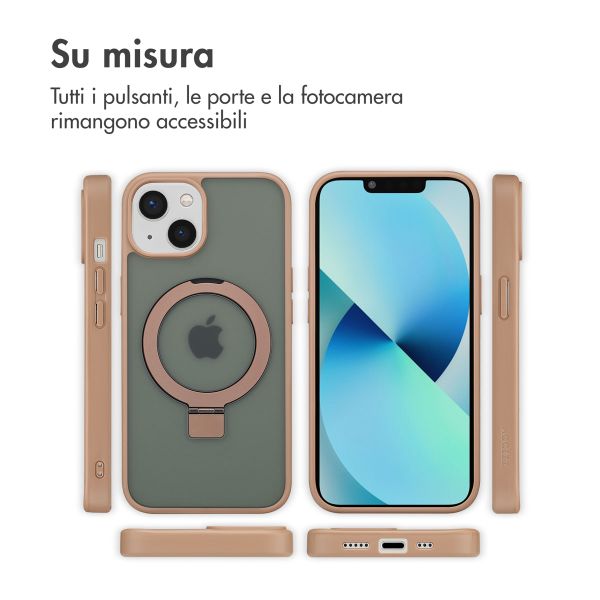 Accezz Cover con anello e supporto con MagSafe Apple iPhone 13 - Marrone