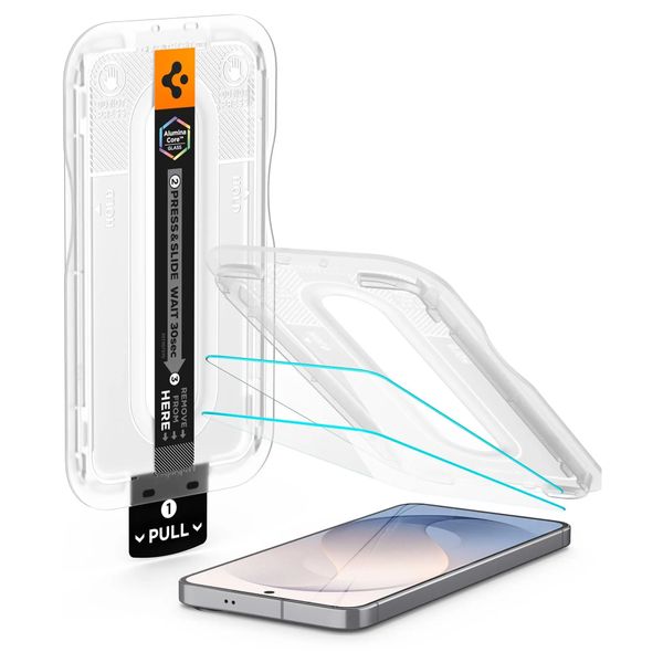 Spigen Vetro temperato GLAStR EZ Fit, confezione da 2 + Applicatore Samsung Galaxy S26 FE