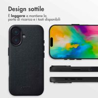 Accezz Cover in Pelle con MagSafe Apple iPhone 16 - Onyx Black