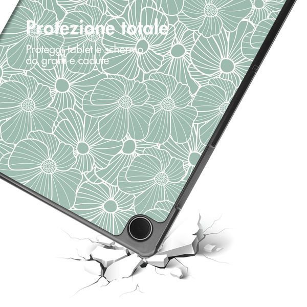 imoshion Cover Trifold Design Samsung Galaxy Tab A11 Plus / A9 Plus - Botanica