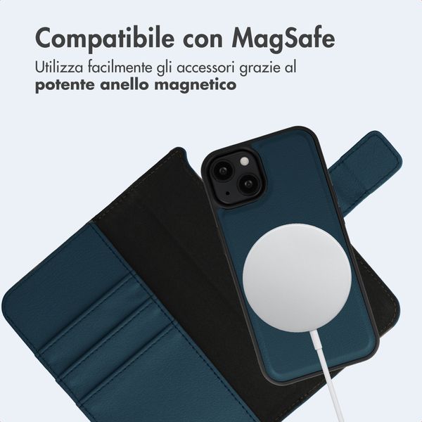 imoshion Cover a libro di lusso 2-in-1 rimovibile Apple iPhone 13 - Blu