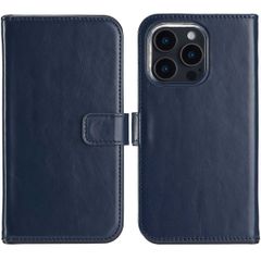Selencia Cover a libro in vera pelle Apple iPhone 16 Pro Max - Blu