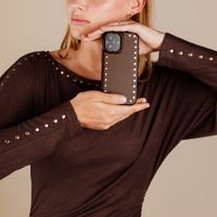 Selencia Cover posteriore Studs con MagSafe Apple iPhone 17 - Cacao Crush