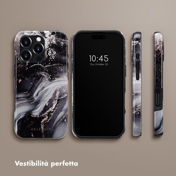 Selencia Cover posteriore Vivid con MagSafe Apple iPhone 16 Pro - Chic Marble Black