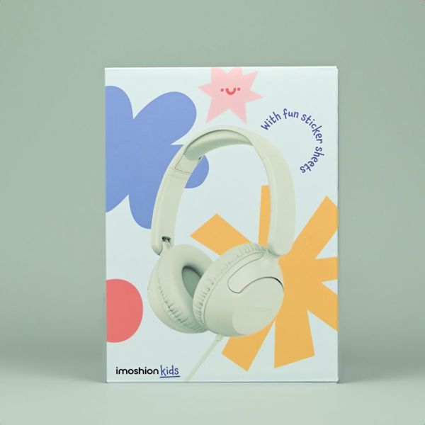 imoshion Cuffie per bambini con filo - cavo AUX - limitatore di decibel - Mint Green