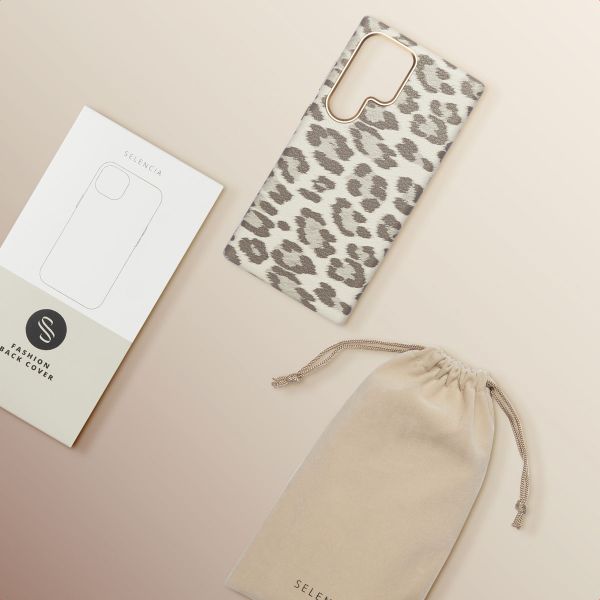 Selencia Cover Sabi Stampa pantera con MagSafe Samsung Galaxy S24 Ultra - Soft Ivory