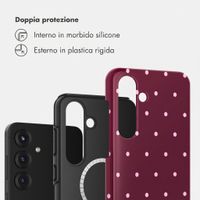 Selencia Cover posteriore Vivid con MagSafe Samsung Galaxy S25 - Happy Dots Burgundy