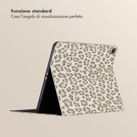 Selencia Libreria Sabi con stampa leopardata Apple iPad Air 11 pollici (2026) M4 / (2025) M3 / (2024) M2 / Air 5 (2022) / Air 4 (2020) - Soft Ivory