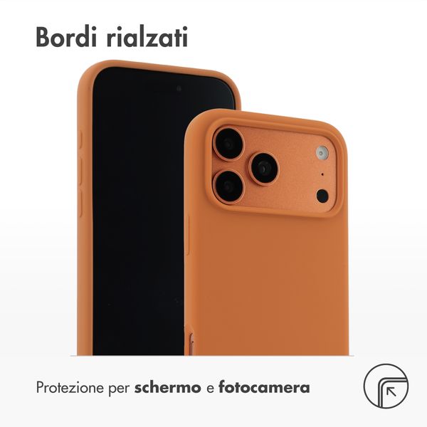 Accezz Cover in silicone liquido con MagSafe Apple iPhone 17 Pro - Arancio