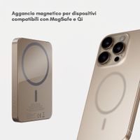 Selencia Vivid Powerbank 5.000 mAh - MagSafe e Qi - Desert Gold / Happy Dots Burgundy