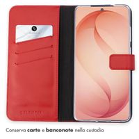 Selencia Cover a libro in vera pelle Samsung Galaxy S26 Plus - Rosso