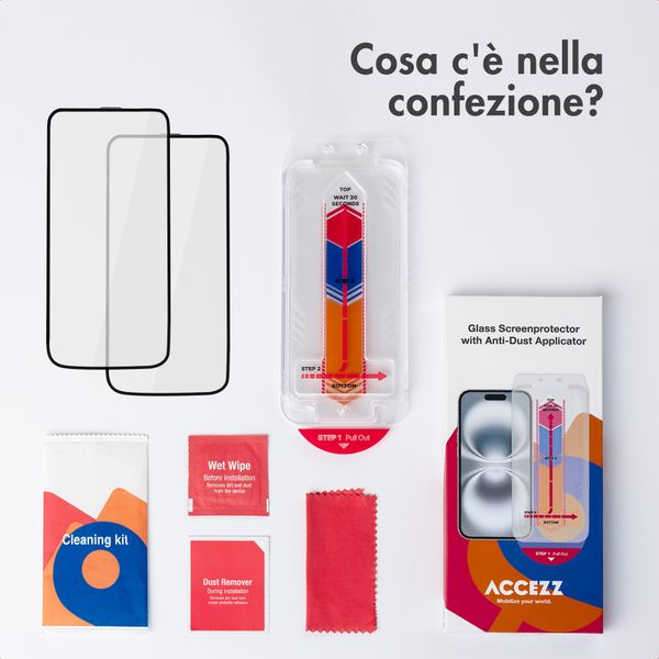 Accezz Protezione schermo in vetro temperato con applicatore - 2-pack Apple iPhone 17 Pro Max