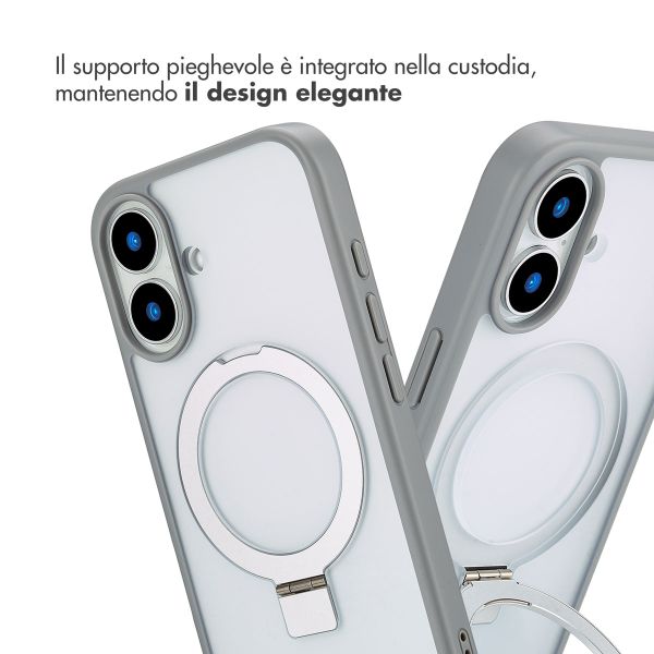Accezz Cover con anello e supporto con MagSafe Apple iPhone 16 - Grigio