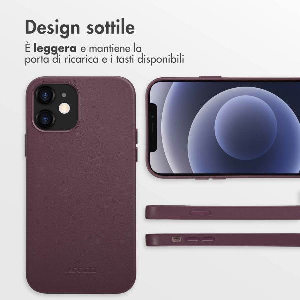 Accezz Cover in Pelle con MagSafe Apple iPhone 12 (Pro) - Heath Purple