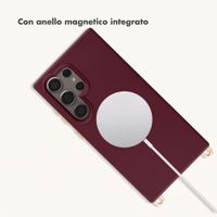 Selencia Cover posteriore Rivièra con MagSafe con ganci rimovibili Samsung Galaxy S24 Ultra - Bold Burgundy
