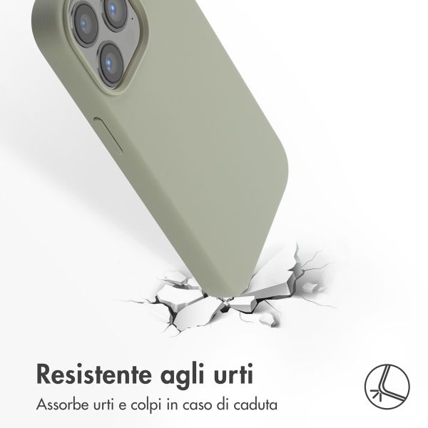 Accezz Cover in silicone liquido con MagSafe Apple iPhone 13 Pro - Cooper Green