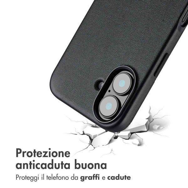 Accezz Cover in Pelle con MagSafe Apple iPhone 16 - Onyx Black