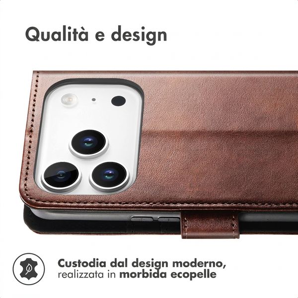 imoshion Cover a libro di Lusso Apple iPhone 18 Pro / 17 Pro - Marrone scuro
