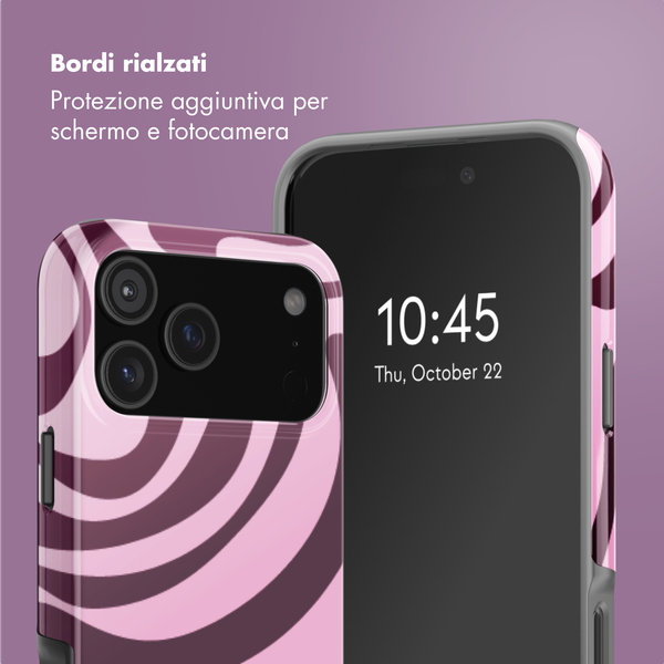 Selencia Cover posteriore Vivid con MagSafe Apple iPhone 17 Pro Max - Wavy Swirl Pink Plum