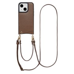 Selencia Cover per telefono Nova con cordino e portacarte Apple iPhone 15 - Mocha Brown