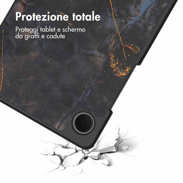 imoshion Cover Trifold Design Samsung Galaxy Tab A11 / A9 8.7 pollici - Black Marble