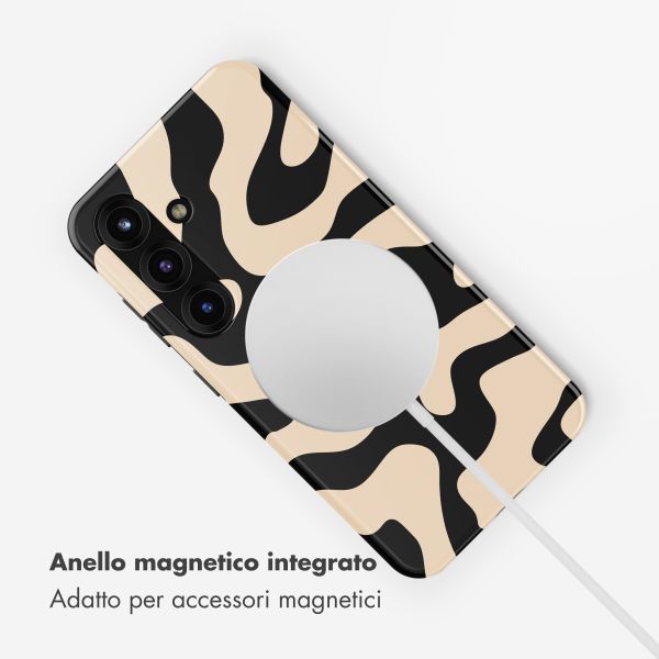 Selencia Cover posteriore Vivid con MagSafe Samsung Galaxy S25 - Art Wave Black