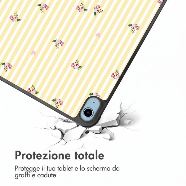 imoshion Cover Trifold Design Apple iPad 11 (2025) 11 pollici A16 / iPad 10 (2022) 10.9 pollici - Garden Stripes