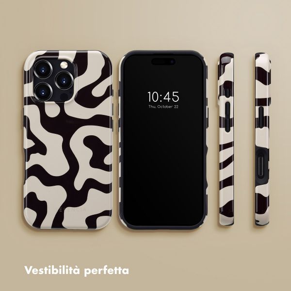 Selencia Cover posteriore Vivid con MagSafe Apple iPhone 16 Pro - Art Wave Black