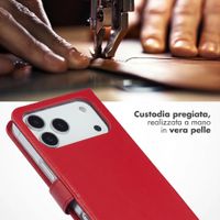 Selencia Cover a libro in vera pelle Apple iPhone 18 Pro Max / 17 Pro Max - Rosso