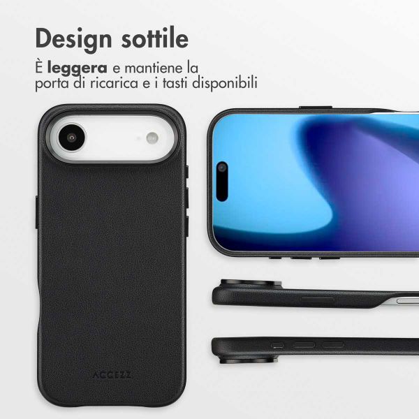 Accezz Cover in Pelle con MagSafe Apple iPhone Air - Onyx Black