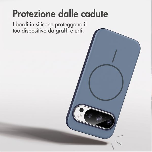 imoshion Cover posteriore Color con Thin MagSafe Ring Google Pixel 11 / 11 Pro / 10 / 10 Pro - Blu scuro