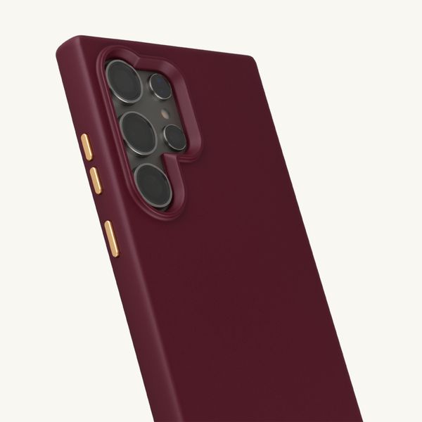 Selencia Cover posteriore Rivièra con MagSafe con ganci rimovibili Samsung Galaxy S24 Ultra - Bold Burgundy