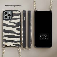 Selencia Cover per telefono Nova con cordino e portacarte Apple iPhone 15 Pro - Zazzy Zebra