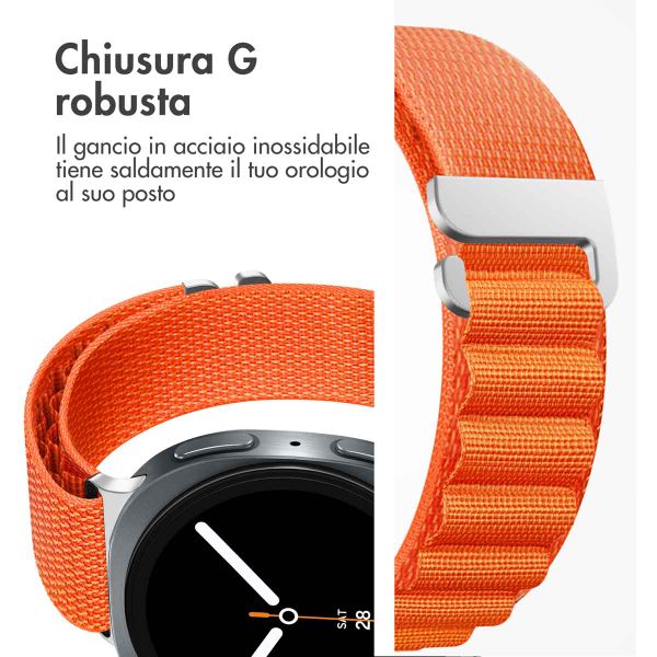imoshion Cinturino in nylon Alpine Samsung Galaxy Watch 8 (40/44mm) / Classic (46mm) - Arancio