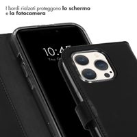 Selencia Cover a libro in vera pelle Apple iPhone 15 Pro - Nero