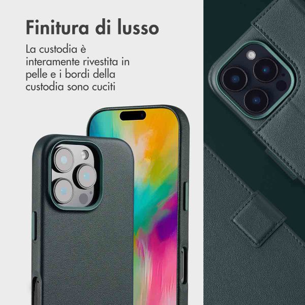 Accezz Cover in pelle 2 in 1 con MagSafe Apple iPhone 16 Pro Max - Cedar Green