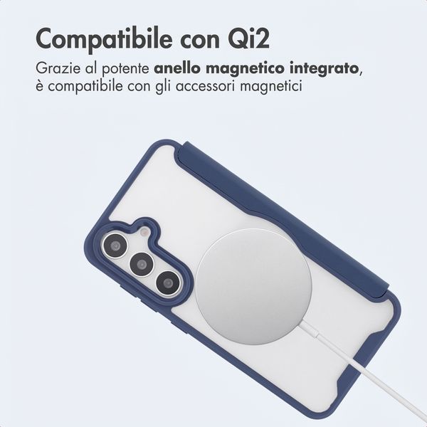 imoshion Bookcase trasparente con MagSafe Samsung Galaxy S25 / S24 - Blu