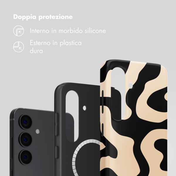 Selencia Cover posteriore Vivid con MagSafe Samsung Galaxy S24 - Art Wave Black